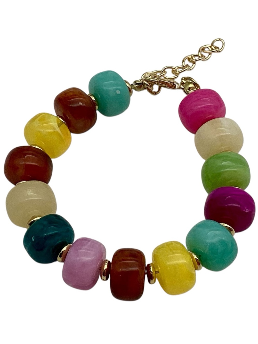 Multicolor Adjustable Boho Chunky Beaded Strand Bracelet (NWT) (Size: OSFM)